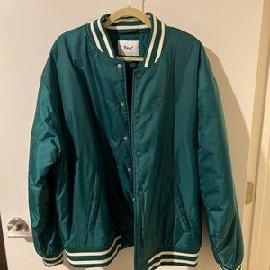 Aritzia TNA Green Varsity Bomber Jacket Size XL